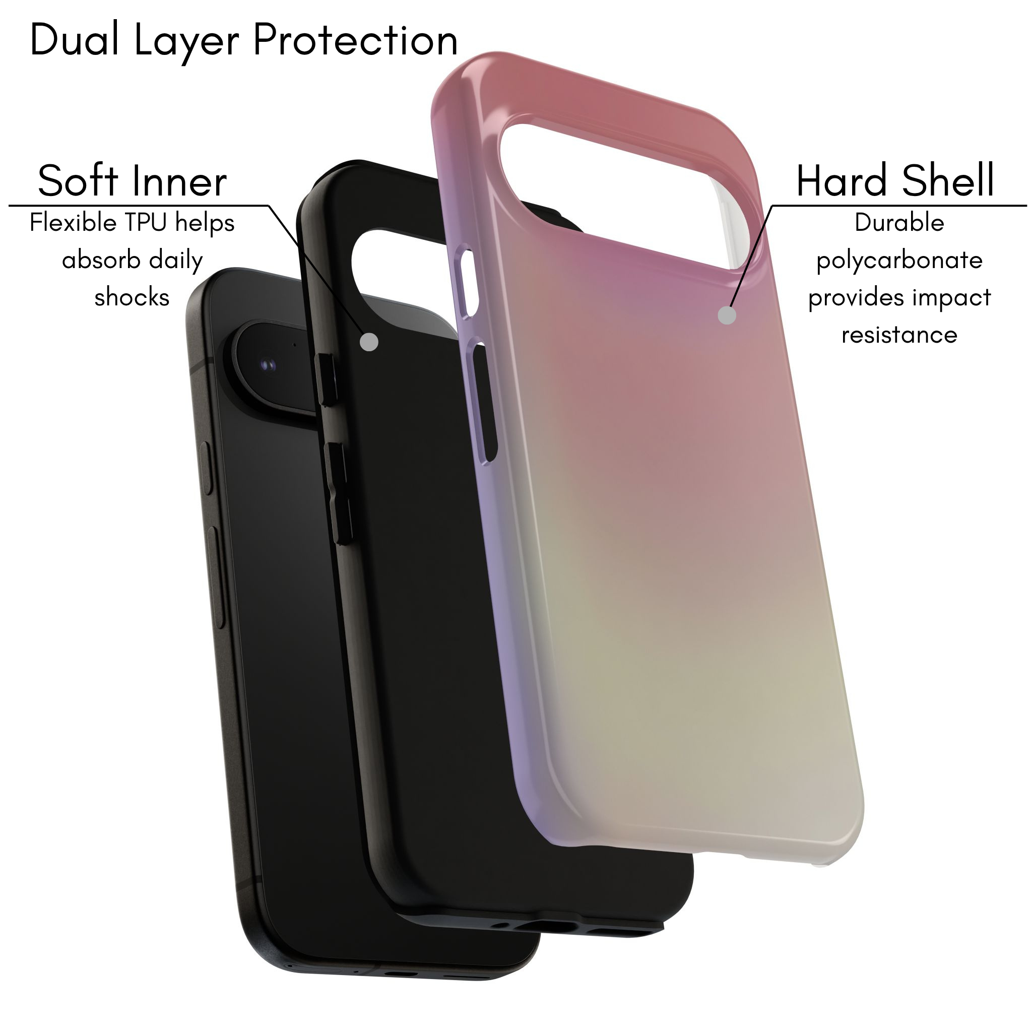 Google Pixel Case - Pink gradients